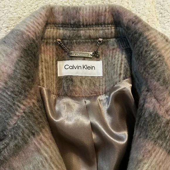 Calvin Klein women’s plaid notch lapel coat - Picture 5 of 6